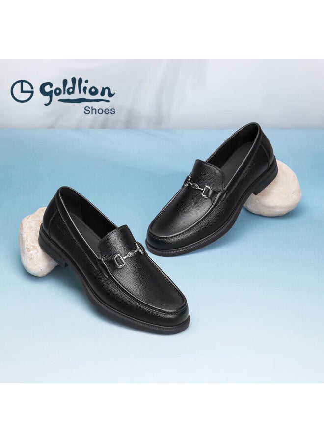 Goldlion Men's Shoes, Business Loafers, Fashionable Lightweight Slip-on Leather Shoes, G563410548aaa, Black, Size 40 - Image 5