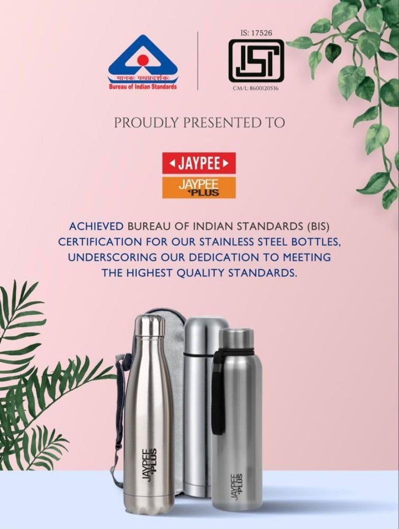 Jaypee Plus Tango Vaccum Insulated Thermosteel 24 Hours Hot and Cold Water Bottle for School Office Home Gym Double Walled Leakproof Rust Free Steel Bottle 600 ml Flask Orange - Image 2