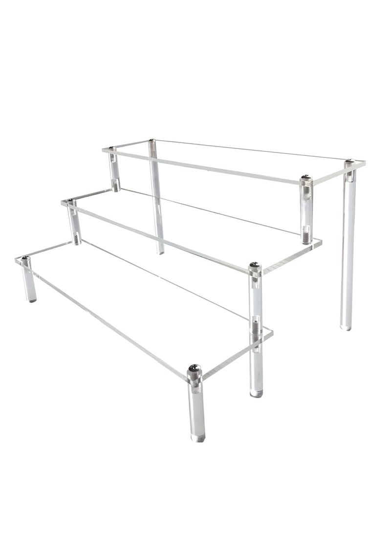 Relex Acrylic Riser, 3-Tier Spices Display Stand, Clear Cupcake Shelf for Nail Polish, Makeup, Cosmetics, Desserts, Perfume - Image 1