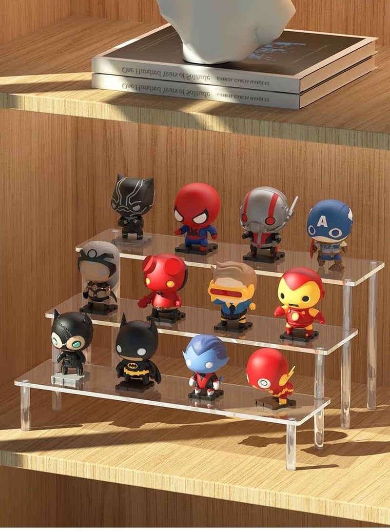 Relex Acrylic Riser, 3-Tier Spices Display Stand, Clear Cupcake Shelf for Nail Polish, Makeup, Cosmetics, Desserts, Perfume - Image 4