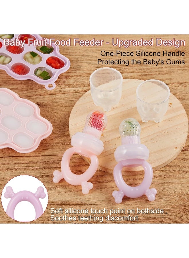 KingKam Baby Breastmilk Popsicle Molds & Baby Food Feeder (2 Pack), Silicone Nibble Freezer Tray Storage Containers, Silicone Pacifier Feeder and Teether - Image 3