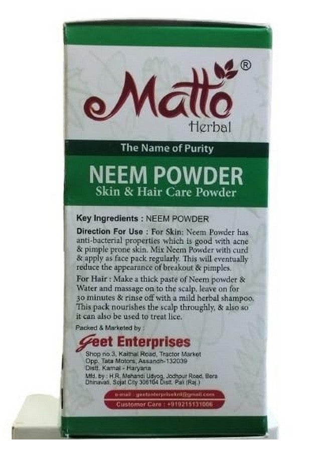 Matto Herbal 100% Natural Neem Powder Ideal for Face, Skin and Hair (200 Grams) | Anti-Pimple and Anti-Bacterial | Chemical Free Hair Cleanser For Healthy Hair and Skin - Image 2