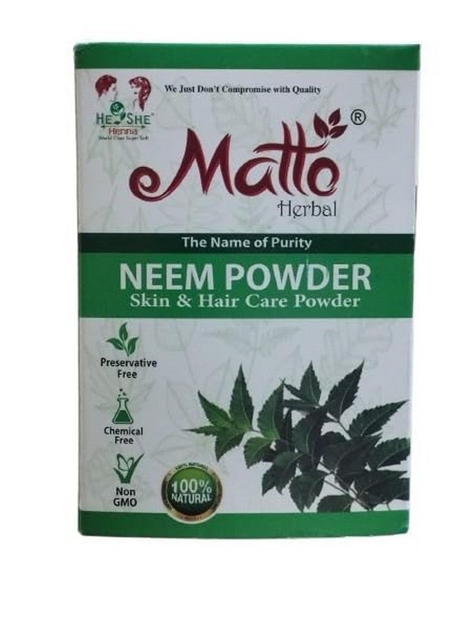 Matto Herbal 100% Natural Neem Powder Ideal for Face, Skin and Hair (200 Grams) | Anti-Pimple and Anti-Bacterial | Chemical Free Hair Cleanser For Healthy Hair and Skin - Image 1