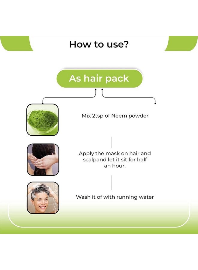 Matto Herbal 100% Natural Neem Powder Ideal for Face, Skin and Hair (200 Grams) | Anti-Pimple and Anti-Bacterial | Chemical Free Hair Cleanser For Healthy Hair and Skin - Image 4