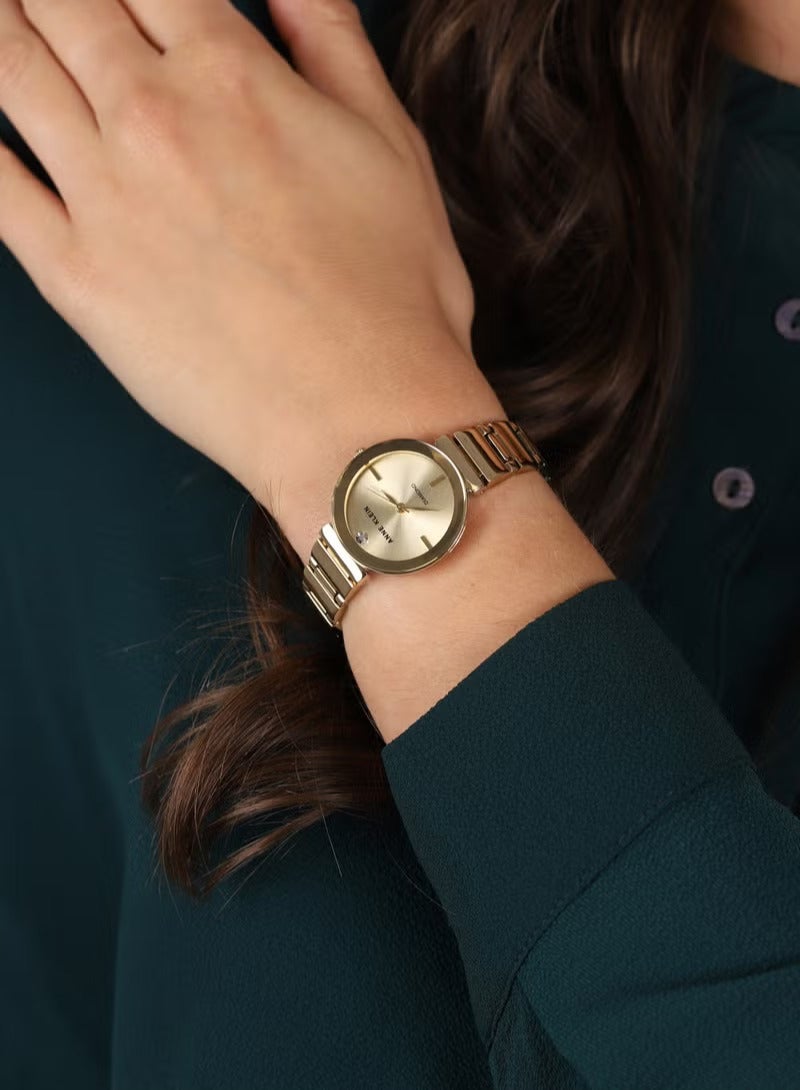 ANNE KLEIN ساعة معصم مزينة بالألماس للنساء AK2434CHGB - Image 4