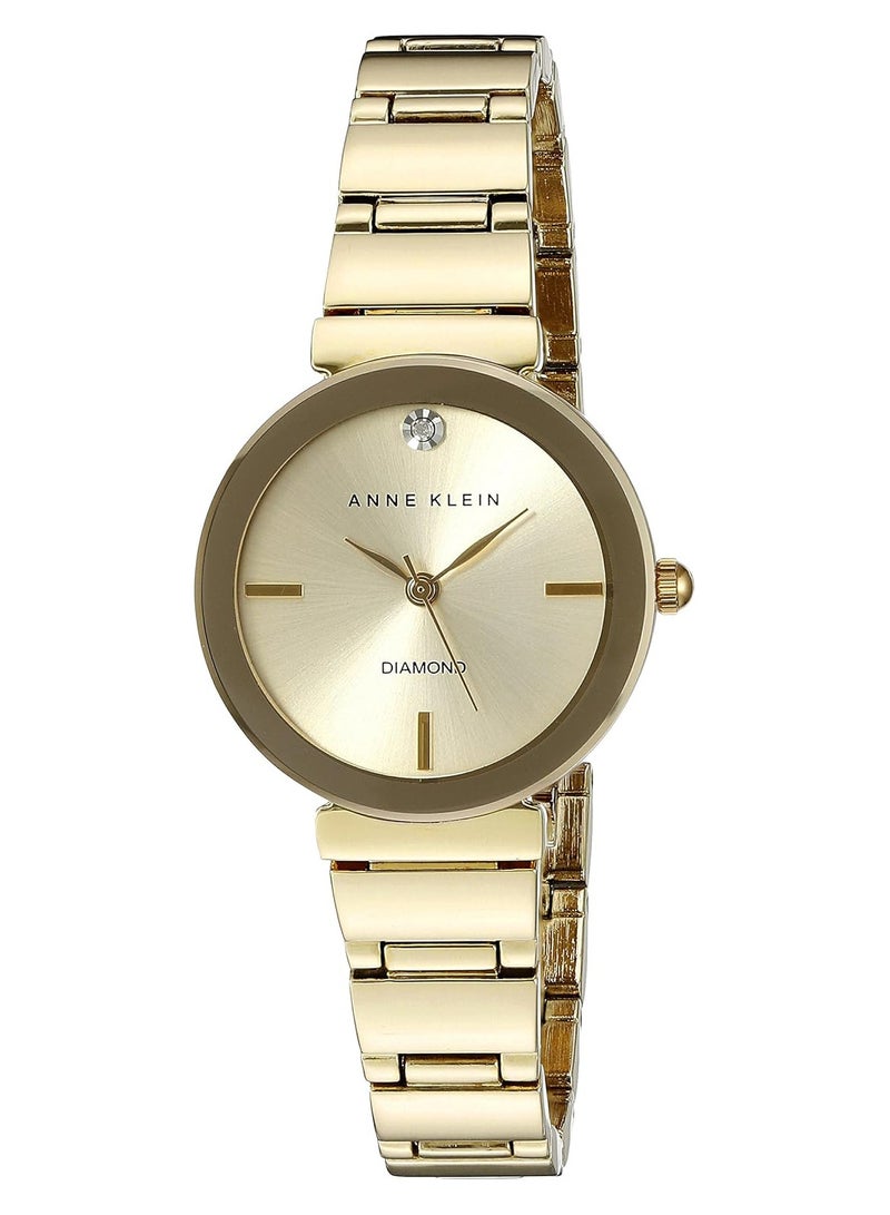 ANNE KLEIN ساعة معصم مزينة بالألماس للنساء AK2434CHGB - Image 1