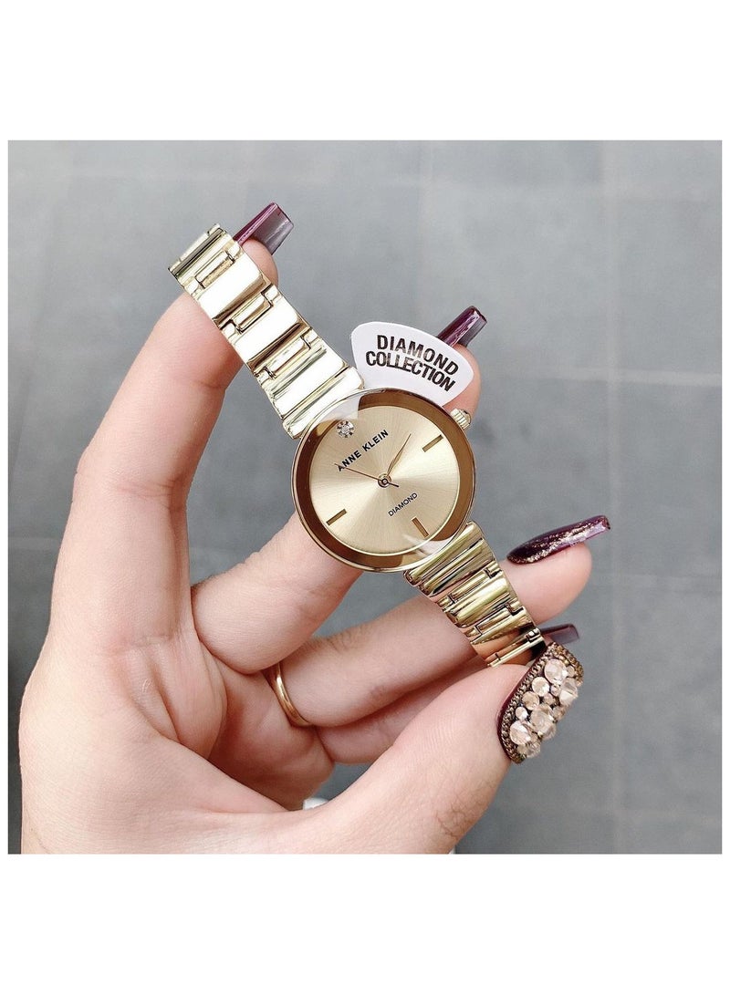 ANNE KLEIN ساعة معصم مزينة بالألماس للنساء AK2434CHGB - Image 2