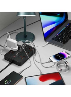 منفذ سوبر هب 4 USB-C / و  USB-A 2 بطول 3 متر ، شحن سريع  24 واط ، مخرج تيار متردد 3000 واط ، زر طاقة ومؤقت ، سلك طاقة بطول 3 أمتار مع حماية من الحرارة الزائدة 36 واط PD - أسود - pzsku/ZA1AE7808BD96D0D83F0CZ/45/_/1739881583/8a4e7f95-6979-4e5b-8e41-9ae4837c507b