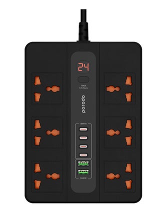 Multi-Port Super HUB 4 USB-C and 2 USB-A - Black