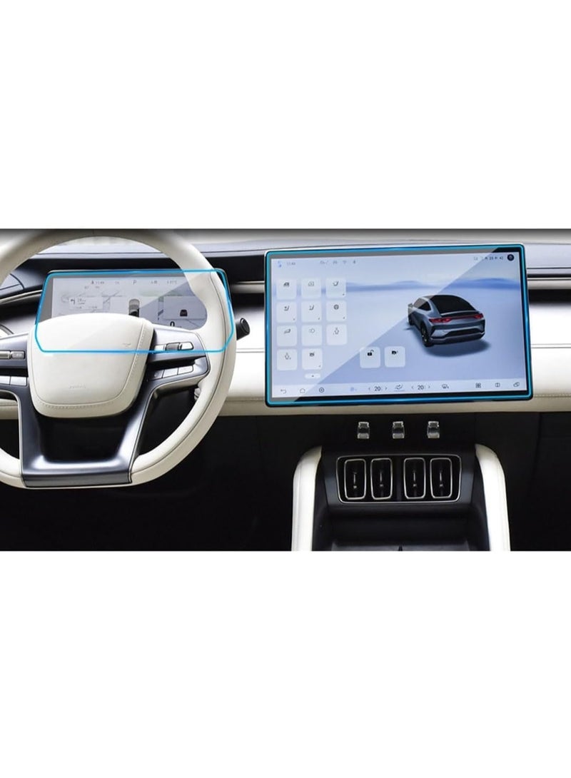 Ecosystem HD Clear Tempered Glass Car Screen Protective Films Compatible with BYD SONG L DM-i 2024-2026, 10.25" Instrument Screen Protector and 15.6" Navigation Screen Protector - Image 1