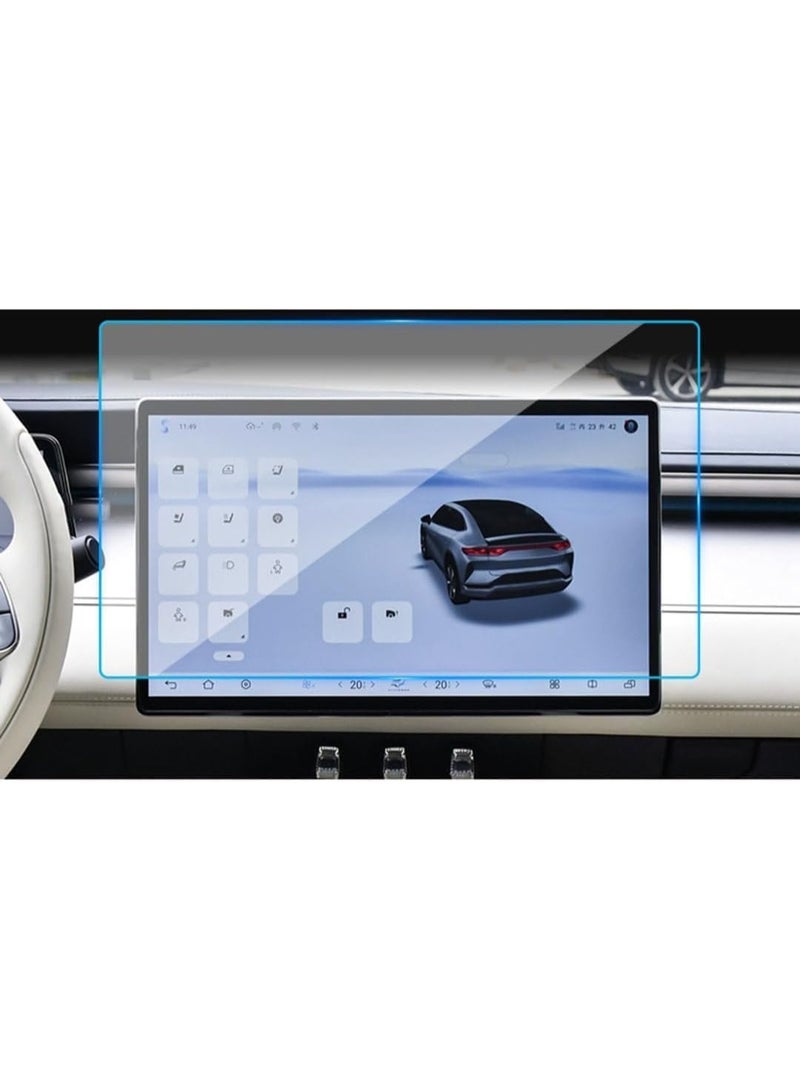 Ecosystem HD Clear Tempered Glass Car Screen Protective Films Compatible with BYD SONG L DM-i 2024-2026, 10.25" Instrument Screen Protector and 15.6" Navigation Screen Protector - Image 2