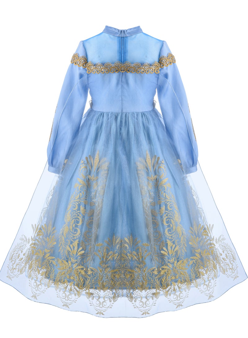 Party Centre Officially Licensed Disney Golden Princess Cinderella Prestige Dress Up Costume with Headpiece - Image 3