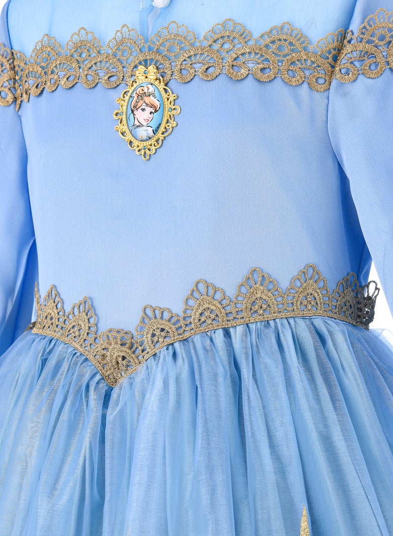 Party Centre Officially Licensed Disney Golden Princess Cinderella Prestige Dress Up Costume with Headpiece - Image 2