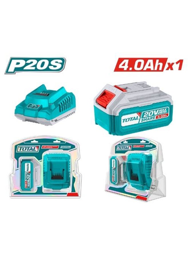 Total Battery 20 Volt 1 Battery 4Ah And Charger Tfbcpk1214 - Image 2