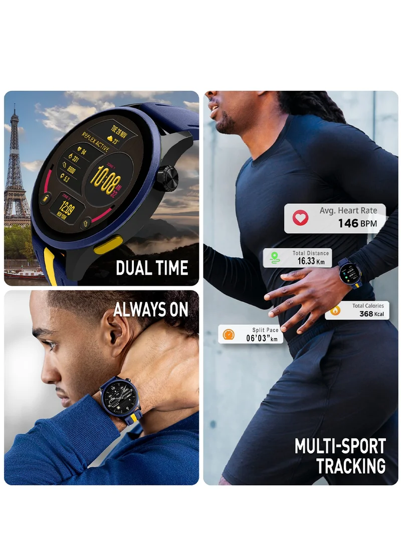 REFLEX ACTIVE Reflex Active Series 54 AMOLED GPS Blue and Yellow Smart Calling Watch