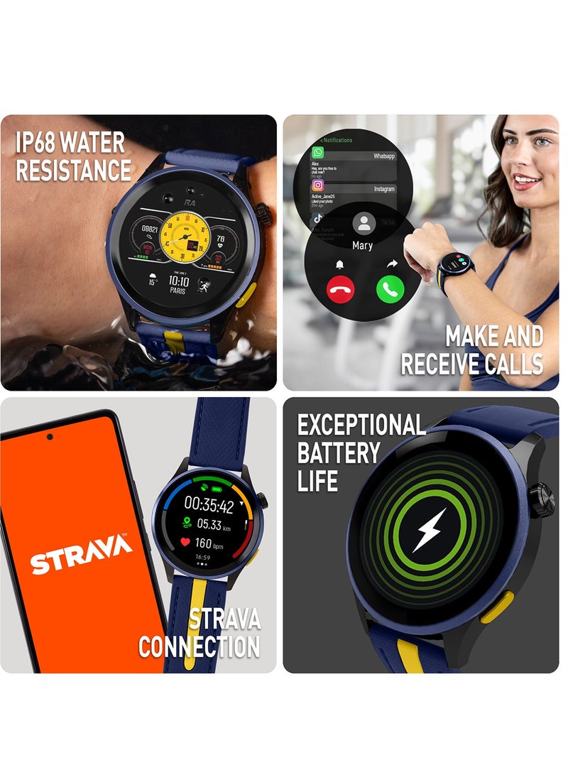 Reflex Active Venture R 400 AMOLED GPS Blue and Yellow Smart Calling Watch - Image 3