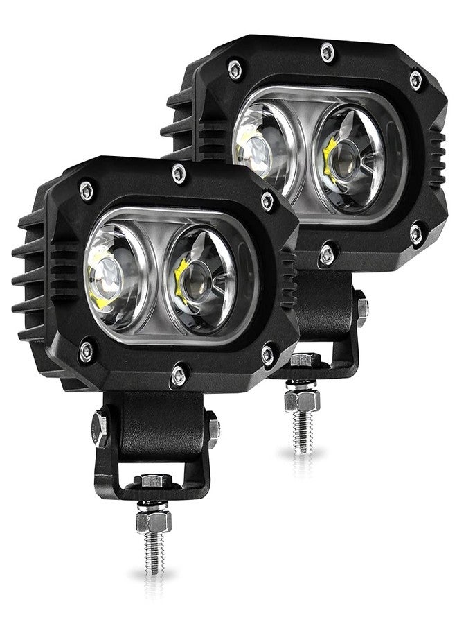 UNI-SHINE 2pcs LED Pod Lights, 4 Inch, 32Wx2, 8000LMx2, IP68 Waterproof, Aluminium & Stainless Steel, Adjustable Mount, Compatible with Truck, ATV, SUV, UTV, Motorcycle - Image 1