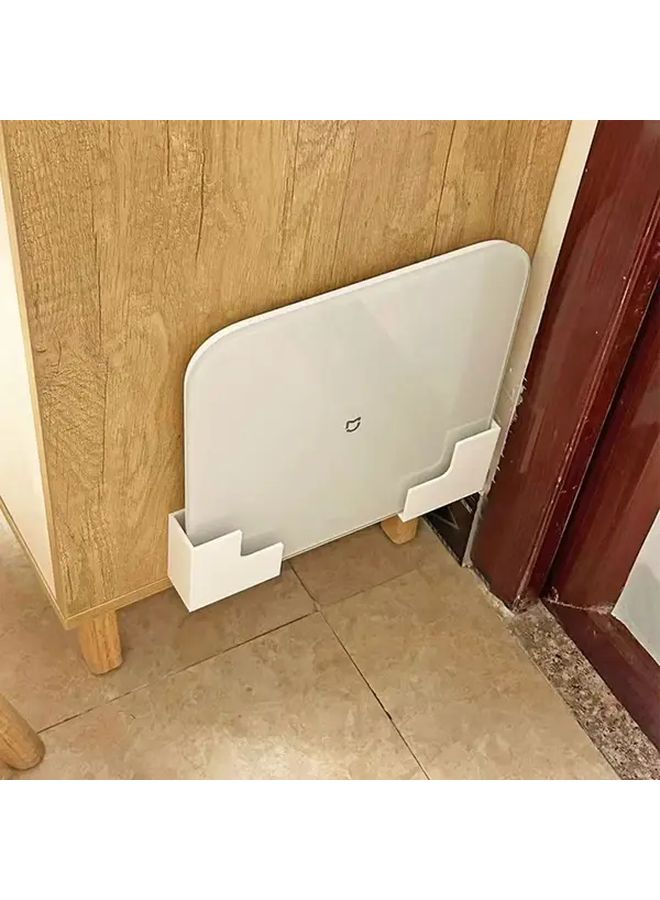 White Heavy Duty Wall Mounted Weight Scale Storage Rack Durable Plastic Space Saving Organizer - Image 3