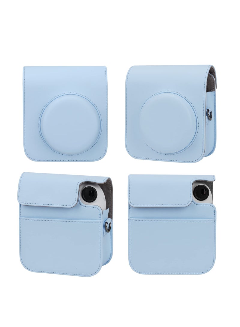 Alyashmac Camera Case for Fujifilm Instax Mini 12 Instant Camera Case -PU Leather with Pocket and Shoulder Strap(Blue) - Image 3