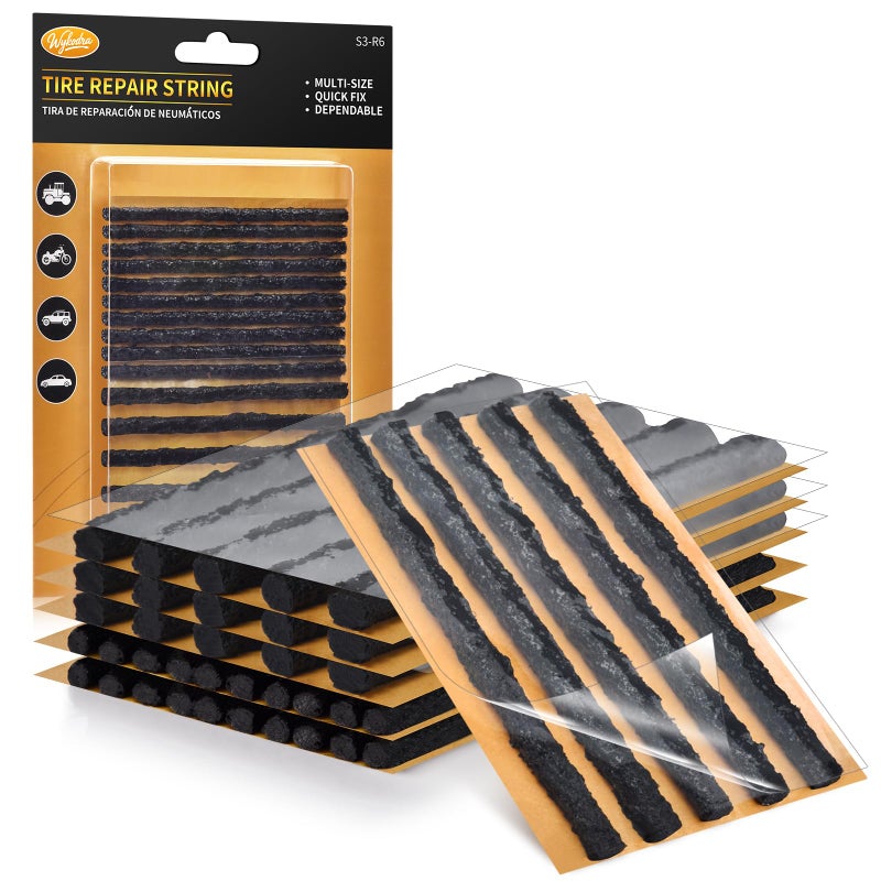 Wykodra Tire Plugs, Vulcanizing Tire Patches Fix a Flat Tire, Standard Heavy Duty Tire Plug, Repair Tubeless Off-Road Tires for Car, RV, SUV, Truck, Motorcycle, Tractor, Mower, Wheelbarrow [Multi-Size: 40Pcs] - Image 1