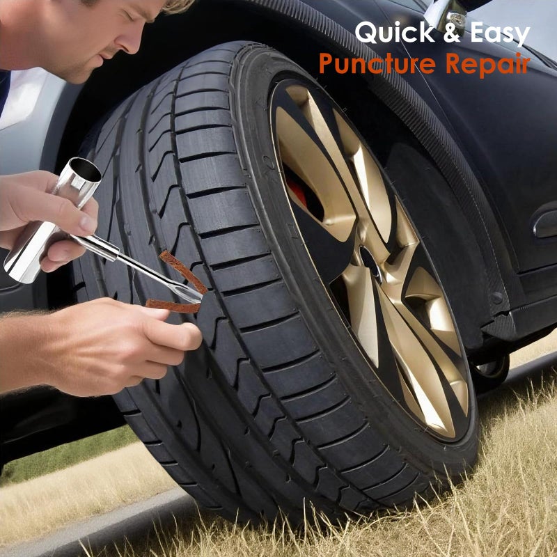 Wykodra Tire Plugs, Vulcanizing Tire Patches Fix a Flat Tire, Standard Heavy Duty Tire Plug, Repair Tubeless Off-Road Tires for Car, RV, SUV, Truck, Motorcycle, Tractor, Mower, Wheelbarrow [Multi-Size: 40Pcs] - Image 5