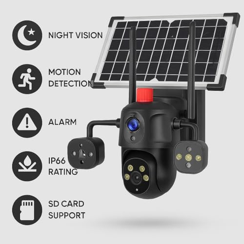 JK Vision Smarthome 4g Solar High Resolution Pan & Tilt Zoom Smart Outdoor Security Camera with Night Vision, Motion Detection, Alarm, IP66 Rating & SD Card Support (batman1) - Image 2