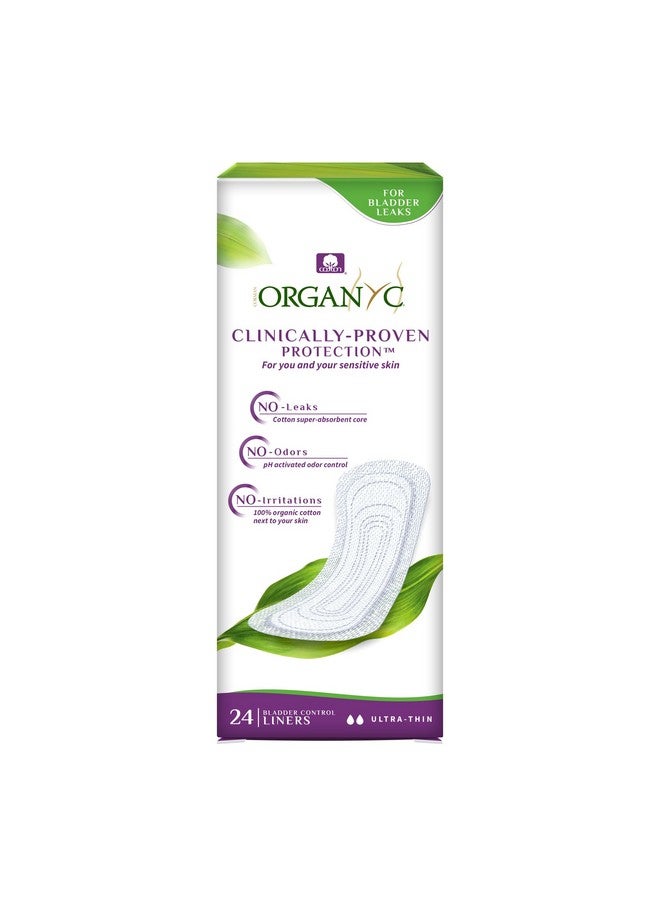 Organyc 100% Organic Cotton Light Incontinence Liners for Bladder Leakage Control, FSA/HSA Eligible, Ultra Thin, Light Flow, 24 Count - Image 1