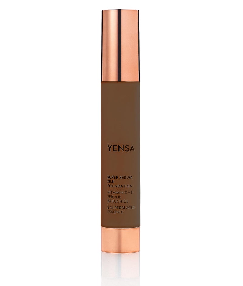 YENSA Serum Foundation Makeup - Super Silk Full Coverage Foundation Enriched with Peptides, Vitamin C & Ferulic Acid to Help Reduce Fine Lines, Wrinkles & Dark Circles - Deep 3 (1 oz) - Image 1