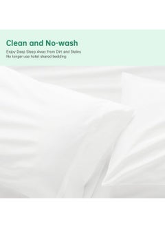 KASTWAVE Disposable Hotel Bedding Set for Travel: Includes 1 Quilt Cover, 1 Sheet, and 2 Pillowcases - Comfortable Hygienic and Easy to Carry (2 Pack)  - Image 4