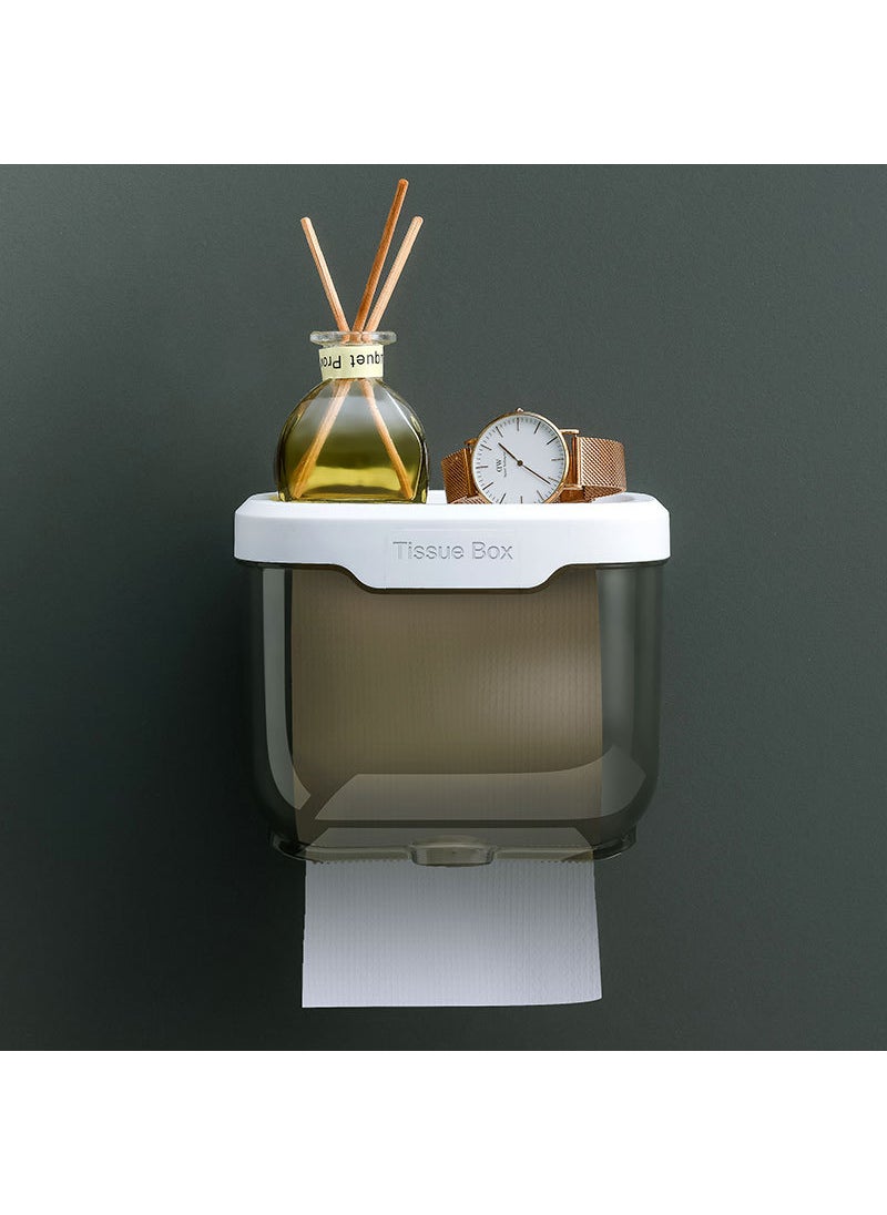 Generic Wall-Mounted Bathroom Tissue Box Holder Gray small size 