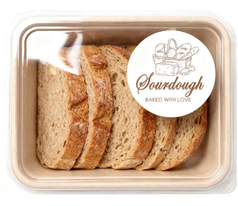 Topabel Sourdough Bread Supplies Sourdough Sticker 2 Inch Baked with Loved Stickers for Baked Good Packaging,500 Pcs Per Roll - Image 5