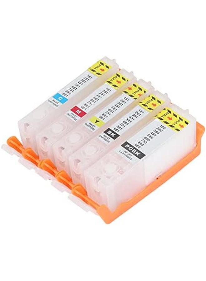 5 قطع من مجموعة خراطيش الحبر PGBK BK C M Y للطباعة السلسة، شريحة دائمة قابلة لإعادة الاستخدام، مادة PP - Image 4