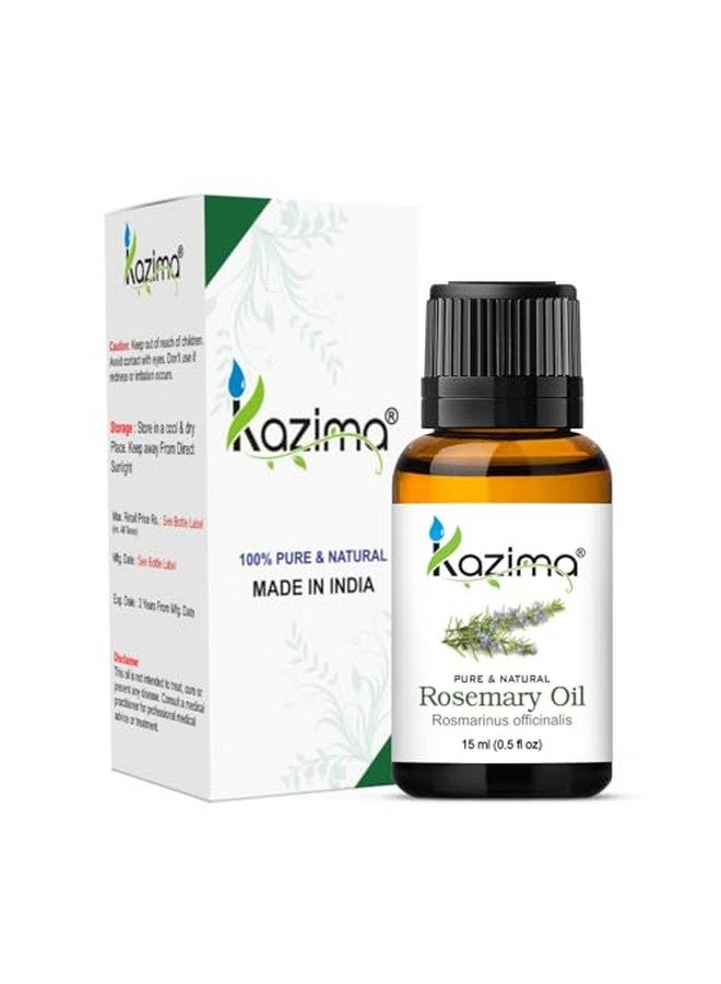 KAZIMA Combo Of Rosemary Oil And Tea Tree Oil - 100% Natural Essential Oil For Hair Growth, Healthy Skin, Face Acne, Hair Fall Control & Nourishment, 15 Ml Each  - Image 2