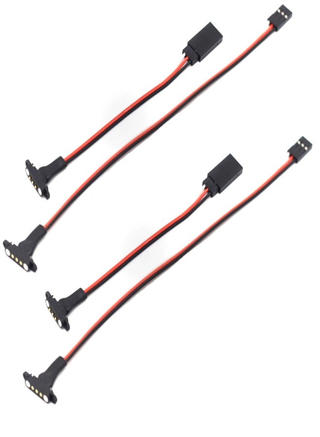 Fraternize 2sets 3Pin Magnetic Snap-on JR Extension Cable for RC Cars Models,Trucks Robotics DIY Electronics,Remote Control lamp Group Magnetic Suction Extension Cable,Quick disassembly Connector (20cm-2 Sets) - Image 1