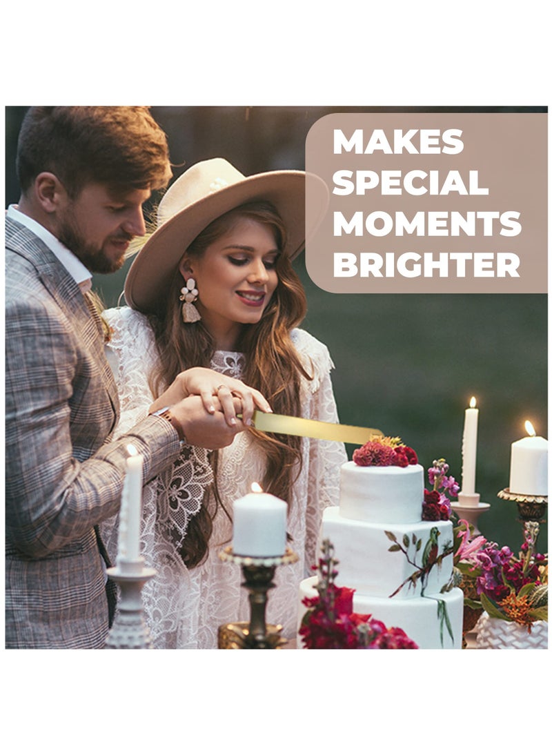 SYOSI طقم سكين وكأس كعكة زفاف ريفي مكون من 2 للحفلات والأعراس وأعياد الميلاد والذكريات - Image 5