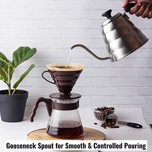 InstaCuppa Electric Gooseneck Kettle 1L | 40-100°C Temp Control | Built-in Timer | Stay Warm | Auto Shut-Off | 1200W Fast Heating | Stainless Steel Infuser | Matte Black – Perfect for Busy Moms - Image 5