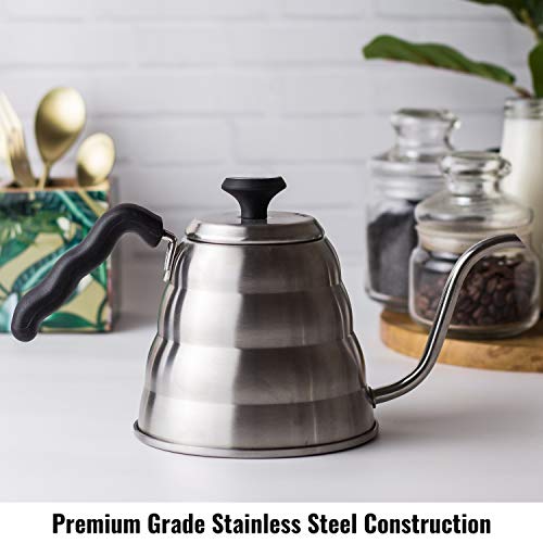 InstaCuppa Electric Gooseneck Kettle 1L | 40-100°C Temp Control | Built-in Timer | Stay Warm | Auto Shut-Off | 1200W Fast Heating | Stainless Steel Infuser | Matte Black – Perfect for Busy Moms - Image 2