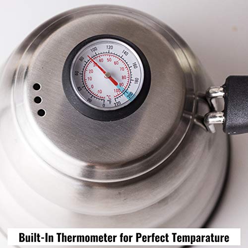 InstaCuppa Electric Gooseneck Kettle 1L | 40-100°C Temp Control | Built-in Timer | Stay Warm | Auto Shut-Off | 1200W Fast Heating | Stainless Steel Infuser | Matte Black – Perfect for Busy Moms - Image 4