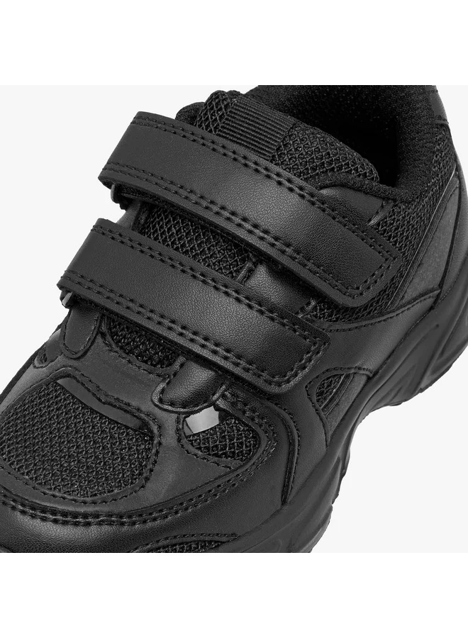 JUNIORS Boys Panelled School Shoes with Hook and Loop Closure