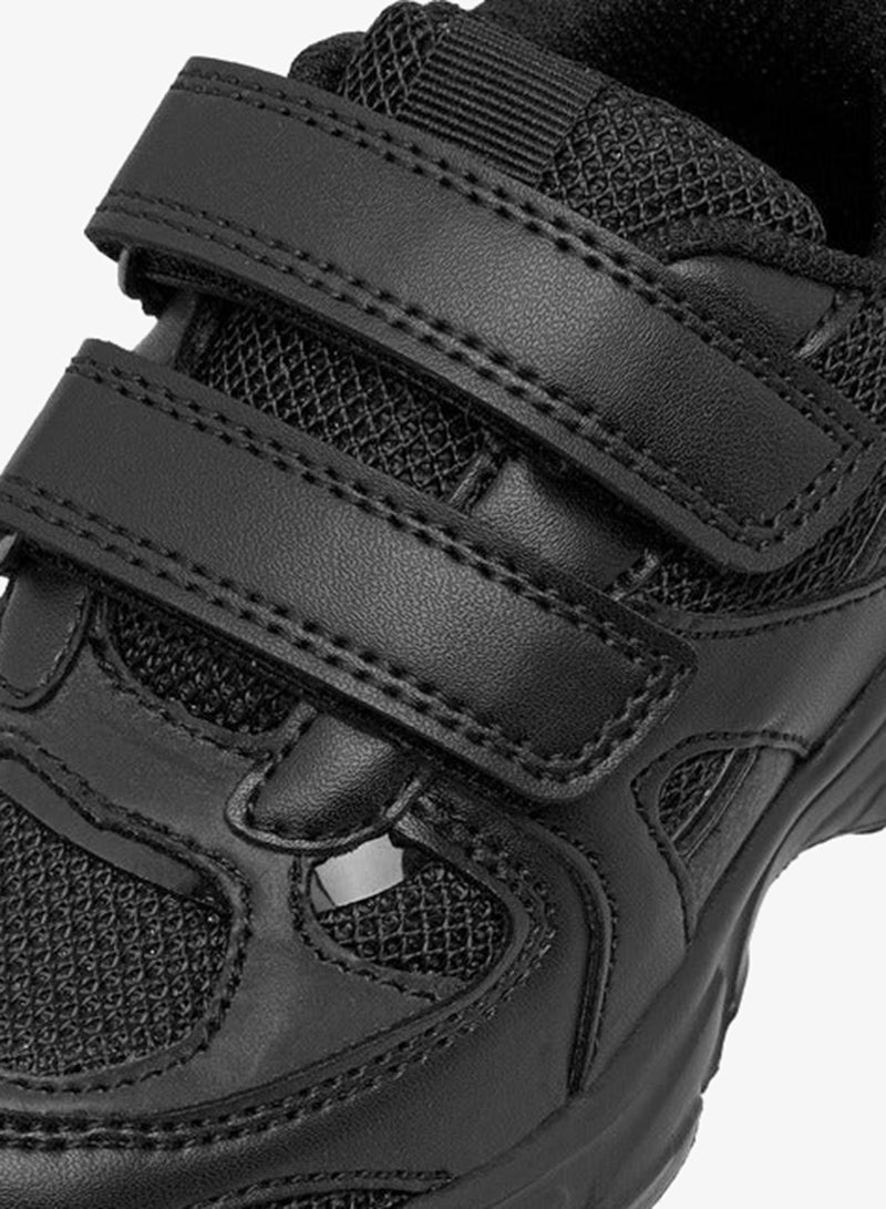 JUNIORS Boys Panelled School Shoes with Hook and Loop Closure - Image 4