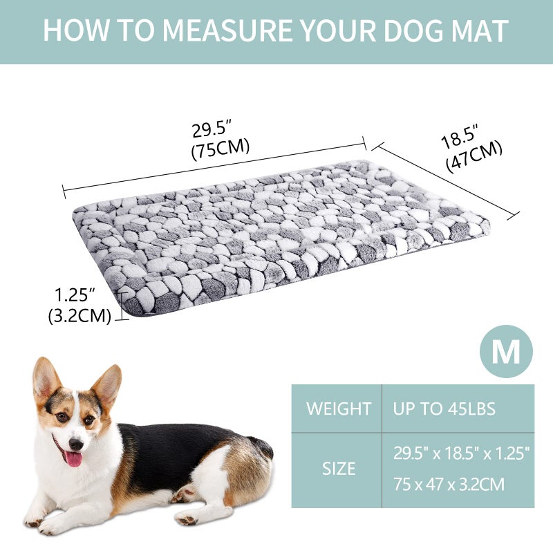 VANKEAN Dog Crate Pad Bed Mat Reversible (Warm& Cool), Soft Pet Sleeping Mat Dog Bed for Crate Suitable for Small to XX-Large Dogs and Cats, Machine Washable Crate Beds, Grey Stone Pattern - Image 2