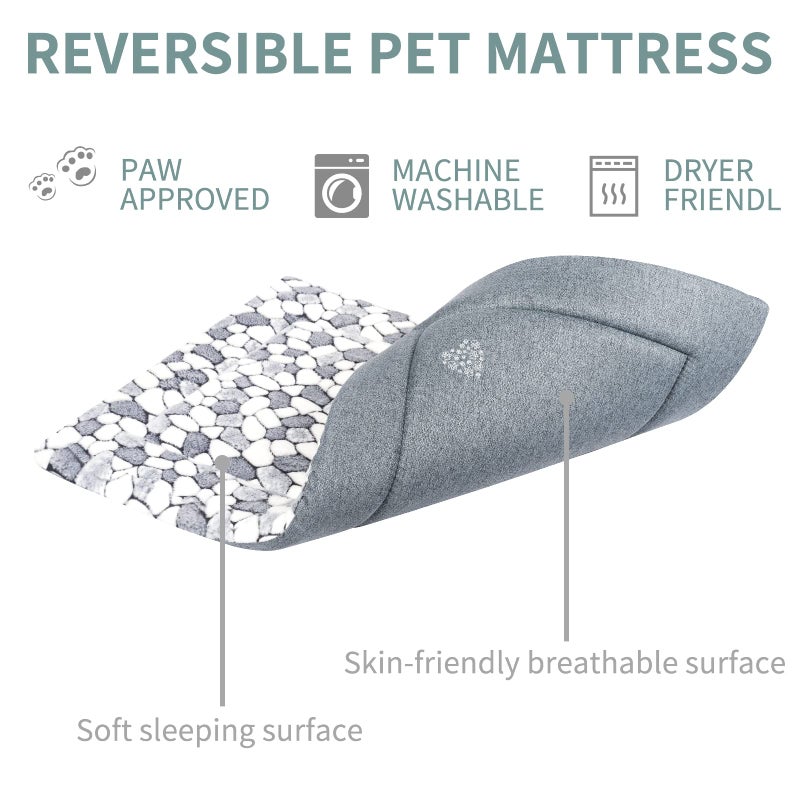 VANKEAN Dog Crate Pad Bed Mat Reversible (Warm& Cool), Soft Pet Sleeping Mat Dog Bed for Crate Suitable for Small to XX-Large Dogs and Cats, Machine Washable Crate Beds, Grey Stone Pattern - Image 4