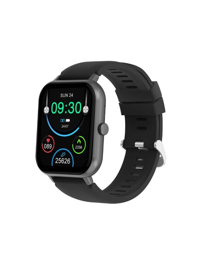 ساعة ذكية للنساء والرجال لمراقبة معدل ضربات القلب وتتبع اللياقة البدنية، سوداء اللون ساعات ذكية للنساء والرجال رقمية للرد على المكالمات ومقاومة للماء وساعة ذكية للجري متوافقة مع نظامي التشغيل أندرويد وIOS - Image 1