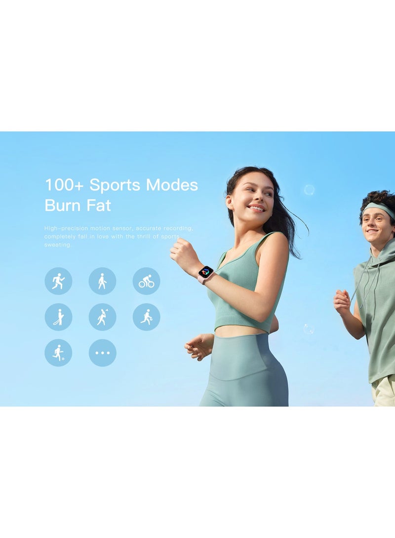 ساعة ذكية للنساء والرجال لمراقبة معدل ضربات القلب وتتبع اللياقة البدنية، سوداء اللون ساعات ذكية للنساء والرجال رقمية للرد على المكالمات ومقاومة للماء وساعة ذكية للجري متوافقة مع نظامي التشغيل أندرويد وIOS - Image 2