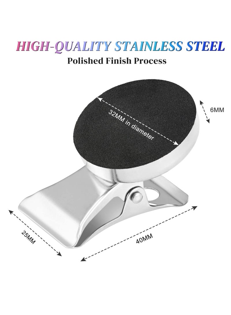 Strong Magnetic Clips, 6 Packs Stainless Steel Fridge Magnetic Clip Heavy Duty for Refrigerator, Heavy-Duty Stainless Steel Magnet Clips, 32mm Fridge Magnets Memo Note Clips, Super Strength Clips for - Image 2