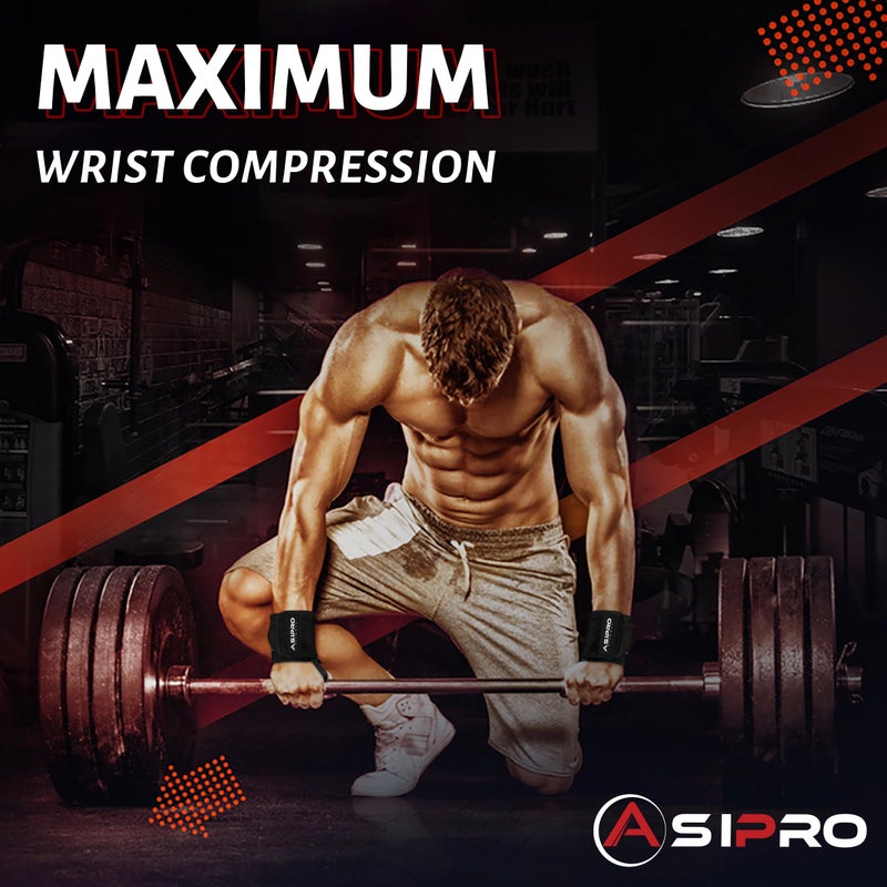 ASIPRO Wrist Straps for Weightlifting Men & Women Wrist Wraps for Weightlifting MuÃ±equeras para Gym Weight Lifting Wrist Wraps for Bench Press Gym Wrist Straps Gym Wrist Support for Working Out - Image 4