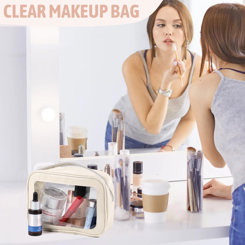 YOPCDJ 3PCS Clear Toiletry Bag,TSA Approved Travel Makeup Pouch with Zipper for Cosmetics and Toiletriesï¼ŒDiaper Bag Organizer Pouch Set,Women's Purse Organizer and Clear Car Bag - Image 5