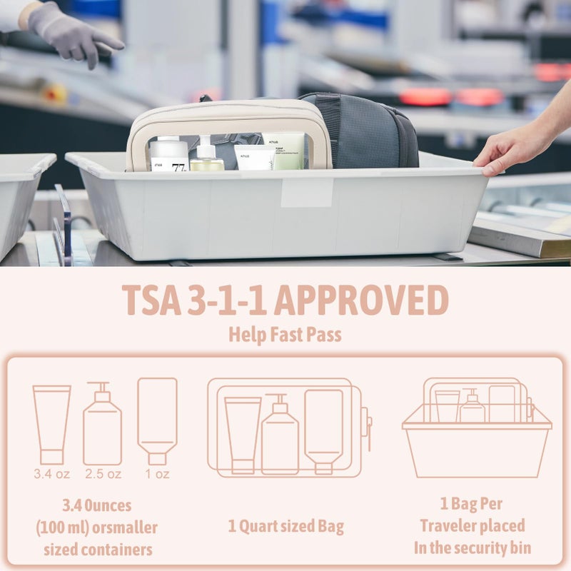 YOPCDJ 3PCS Clear Toiletry Bag,TSA Approved Travel Makeup Pouch with Zipper for Cosmetics and Toiletriesï¼ŒDiaper Bag Organizer Pouch Set,Women's Purse Organizer and Clear Car Bag - Image 4