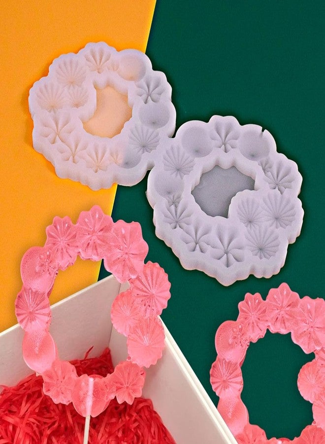 mostsom Silicone Lollipop Molds,Chocolate Candy Mold Lollypop Sucker Molds Flower Honeycomb Chocolate Hard Candy Molds No Sticks 2PCS (A_ Flower Round Ring) - Image 4