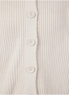 trendyol Ecru Basic Polo Neck Knitwear Cardigan TWOAW25HI00018  - Image 4